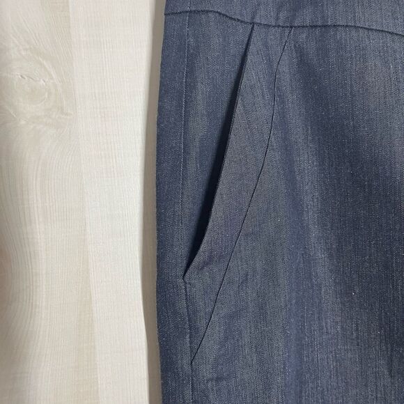 Loft navy soft denim look above the knee length skirt, size 6 - Picture 4 of 9